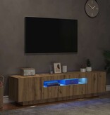 VidaXL Tv-meubel met LED 160x35x40 cm bewerkt hout artisanaal eiken