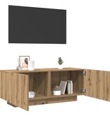 VidaXL Tv-meubel 100x35x40 cm bewerkt hout artisanaal eikenkleurig