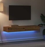 VidaXL Tv-meubels 2 st met LED's 60x35x15,5 cm artisanaal eikenkleur