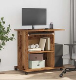 VidaXL Computerbureau 80x50x75 cm bewerkt hout oud houtkleurig