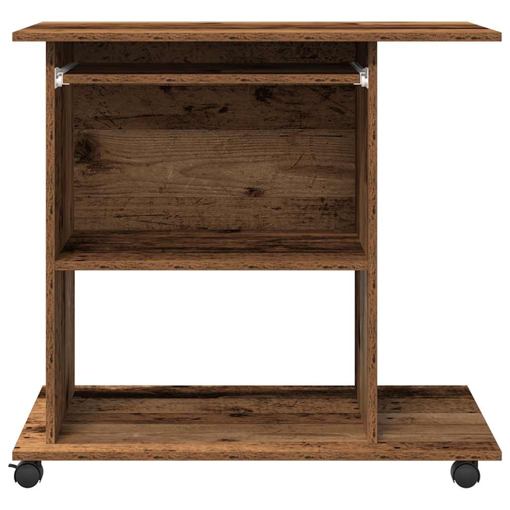 VidaXL Computerbureau 80x50x75 cm bewerkt hout oud houtkleurig