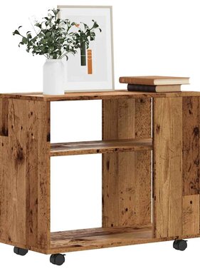 VidaXL Bijzettafel 70x35x55 cm bewerkt hout oud houtkleurig