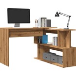 VidaXL Hoekbureau 200,5x50x76 cm bewerkt hout artisanaal eikenkleur