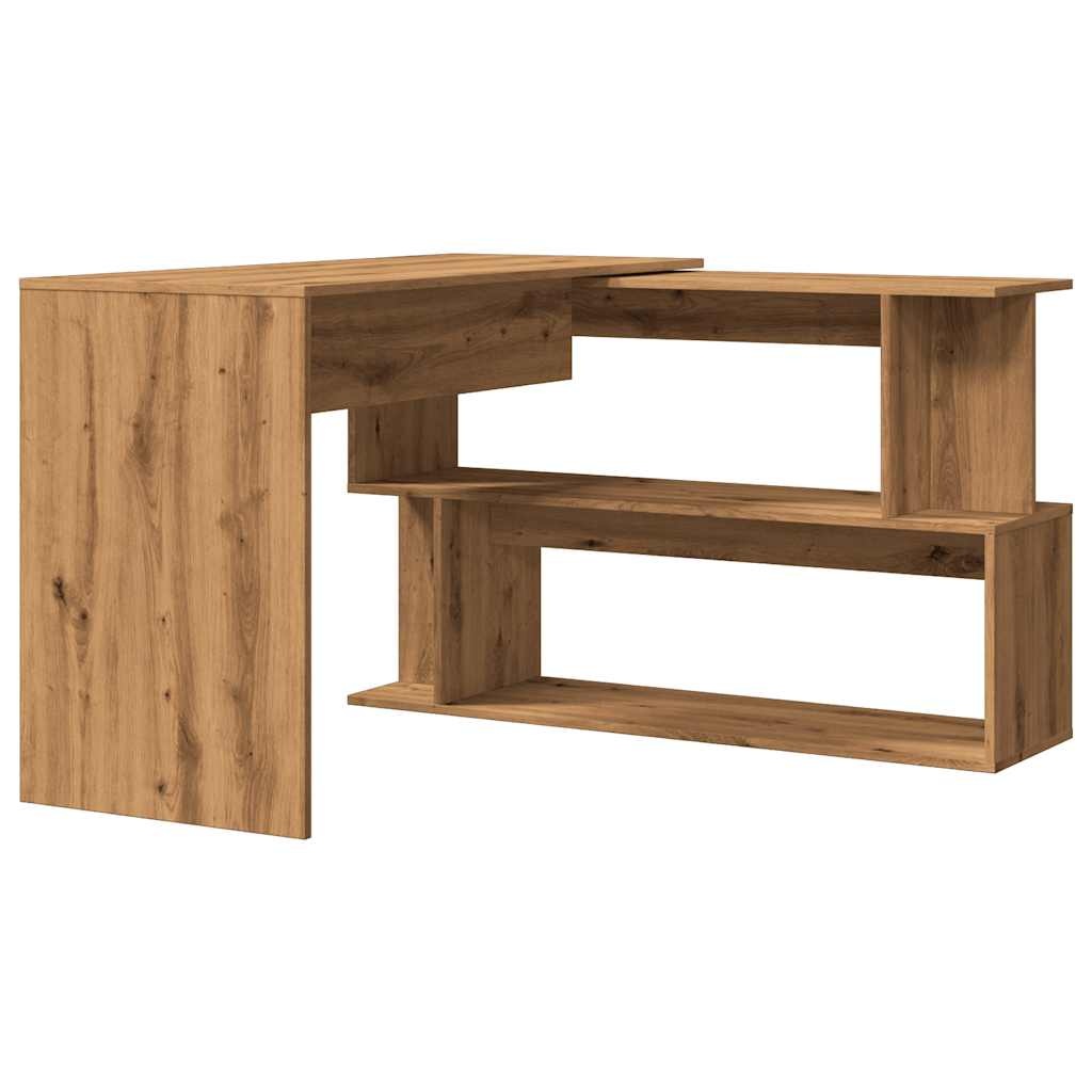 VidaXL Hoekbureau 200,5x50x76 cm bewerkt hout artisanaal eikenkleur