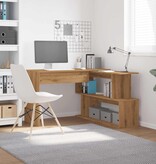 VidaXL Hoekbureau 200,5x50x76 cm bewerkt hout artisanaal eikenkleur