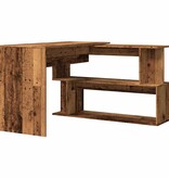 VidaXL Hoekbureau 200,5x50x76 cm bewerkt hout oud houtkleurig