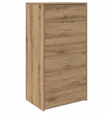 VidaXL Dressoir met 6 lades 50x34x96 cm bewerkt hout artisanaal eiken