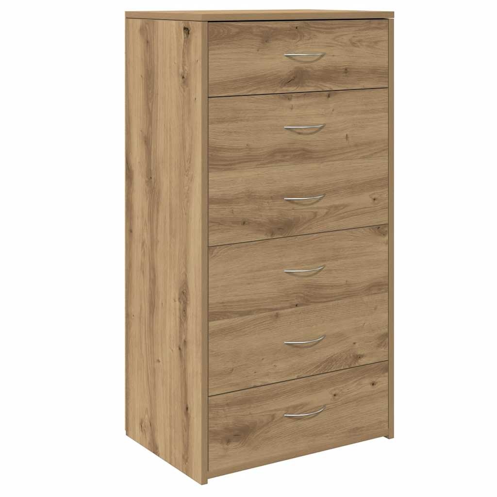 VidaXL Dressoir met 6 lades 50x34x96 cm bewerkt hout artisanaal eiken