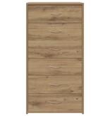 VidaXL Dressoir met 6 lades 50x34x96 cm bewerkt hout artisanaal eiken