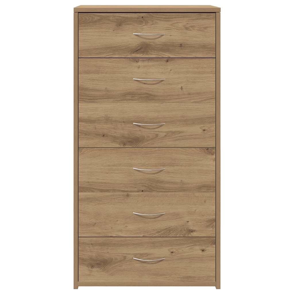 VidaXL Dressoir met 6 lades 50x34x96 cm bewerkt hout artisanaal eiken
