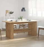 VidaXL Eettafel 180x90x76 cm bewerkt hout artisanaal eikenkleur