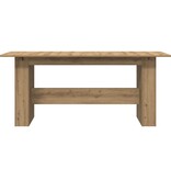 VidaXL Eettafel 180x90x76 cm bewerkt hout artisanaal eikenkleur