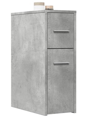 VidaXL Badkamerkast smal met wielen bewerkt hout betongrijs