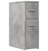 VidaXL Badkamerkast smal met wielen bewerkt hout betongrijs