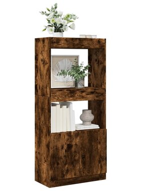VidaXL Hoge kast 63x33x140 cm bewerkt hout gerookt eikenkleurig
