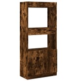 VidaXL Hoge kast 63x33x140 cm bewerkt hout gerookt eikenkleurig