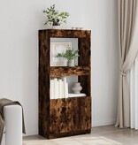 VidaXL Hoge kast 63x33x140 cm bewerkt hout gerookt eikenkleurig
