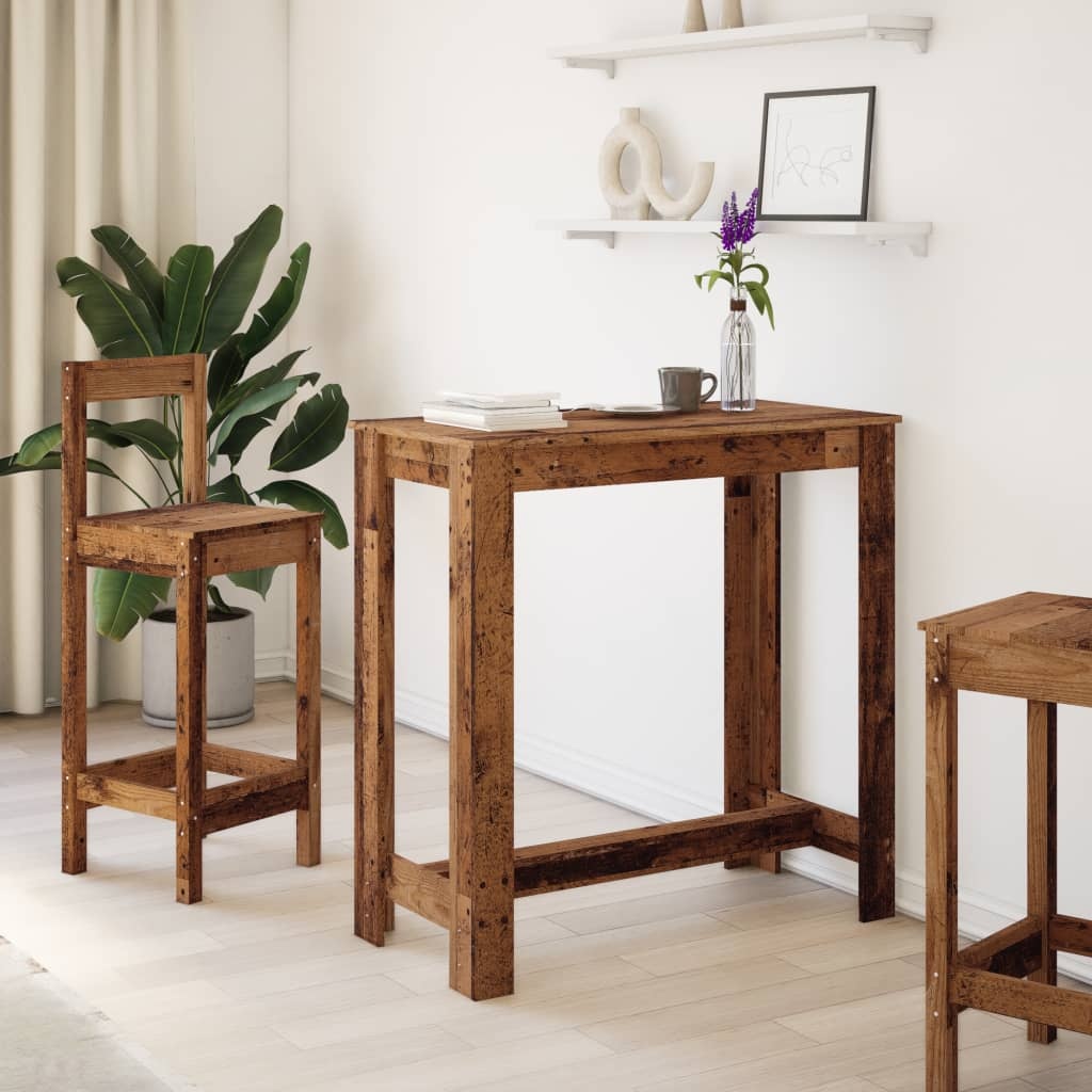 VidaXL Bartafel 102x50x103,5 cm bewerkt hout oud houtkleurig