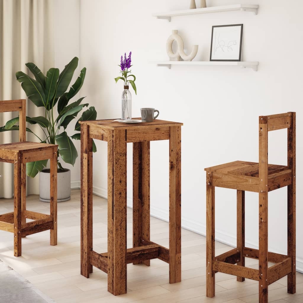 VidaXL Bartafel 51x50x103,5 cm bewerkt hout oud houtkleurig