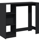 VidaXL Bartafel met schap 124x46x103,5 cm bewerkt hout zwart