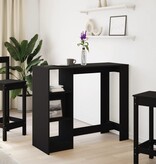 VidaXL Bartafel met schap 124x46x103,5 cm bewerkt hout zwart