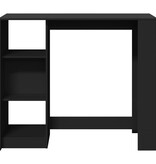 VidaXL Bartafel met schap 124x46x103,5 cm bewerkt hout zwart