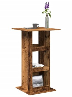 VidaXL Bartafel met opbergruimte 60x60x102 cm hout oud houtkleur