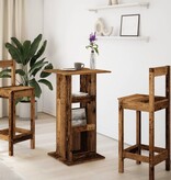 VidaXL Bartafel met opbergruimte 60x60x102 cm hout oud houtkleur