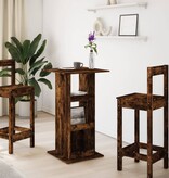 VidaXL Bartafel met opbergruimte 60x60x102 cm hout gerookt eikenkleur