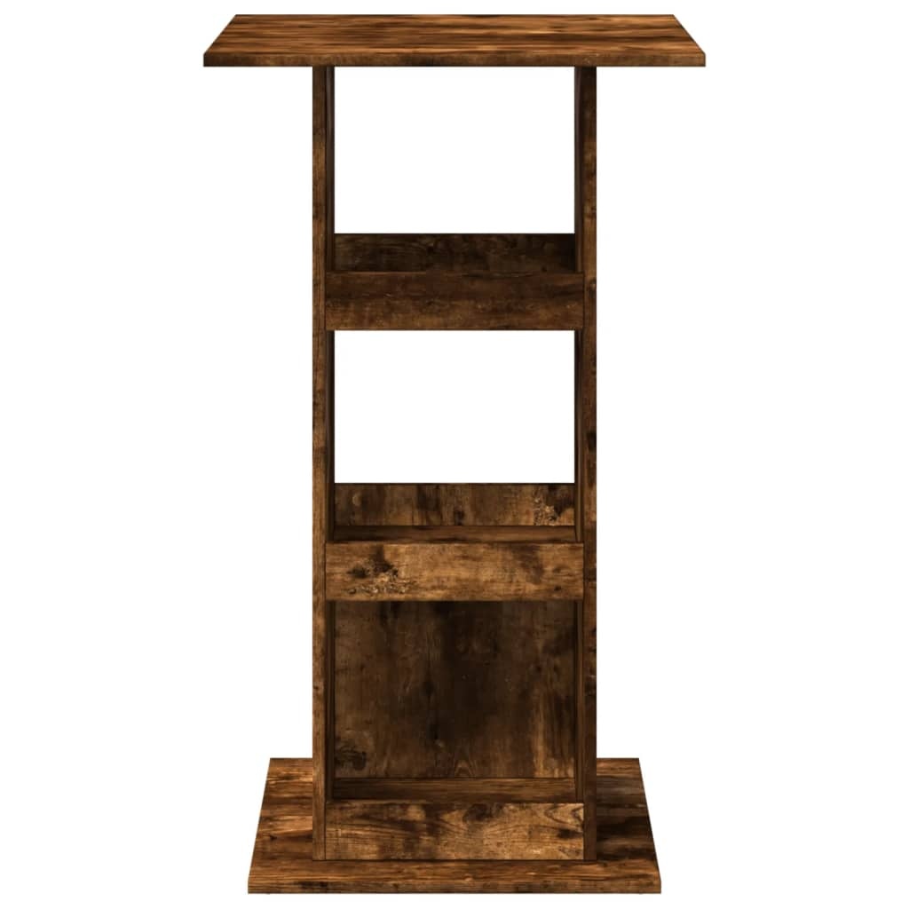 VidaXL Bartafel met opbergruimte 60x60x102 cm hout gerookt eikenkleur