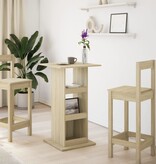 VidaXL Bartafel met opbergruimte 60x60x102 cm hout sonoma eikenkleurig