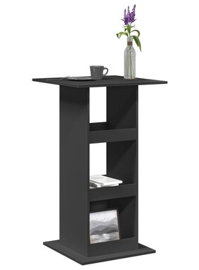 VidaXL Bartafel met opbergruimte 60x60x102 cm bewerkt hout zwart