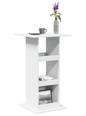 VidaXL Bartafel met opbergruimte 60x60x102 cm bewerkt hout wit