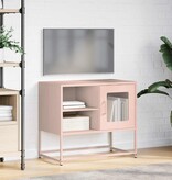 VidaXL Tv-meubel 68x39x60,5 cm staal roze