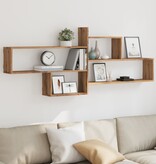 VidaXL Wandschap 167,5x18x68 cm bewerkt hout artisanaal eikenkleurig