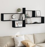 VidaXL Wandschap 167,5x18x68 cm bewerkt hout zwart