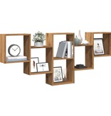 VidaXL Wandschap 159x18x66 cm bewerkt hout artisanaal eikenkleurig