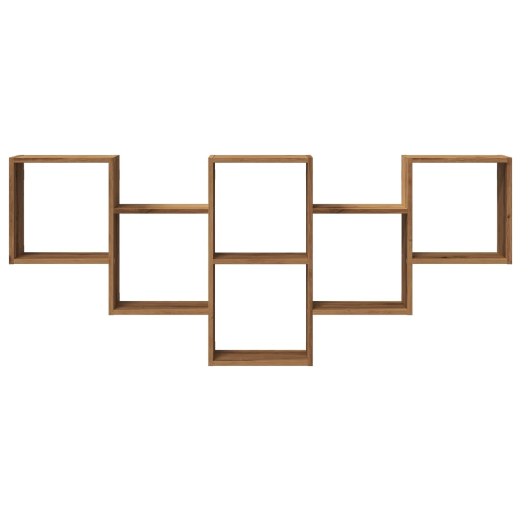 VidaXL Wandschap 159x18x66 cm bewerkt hout artisanaal eikenkleurig