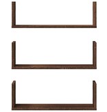 VidaXL Wandschappen 3 st 58x18x18 cm bewerkt hout bruin eikenkleurig