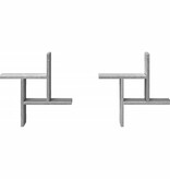 VidaXL Wandschappen 2 st 38x12x38 cm bewerkt hout grijs sonoma eiken