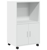 VidaXL Rolkast 55x40x91 cm bewerkt hout wit