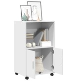 VidaXL Rolkast 55x40x91 cm bewerkt hout wit