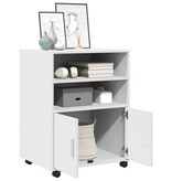 VidaXL Rolkast 60x48x81 cm bewerkt hout wit