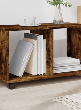 VidaXL Rolkast 72x33x42,5 cm bewerkt hout gerookt eikenkleurig