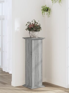 VidaXL Plantenstandaard 33x33x100 cm bewerkt hout grijs sonoma eiken