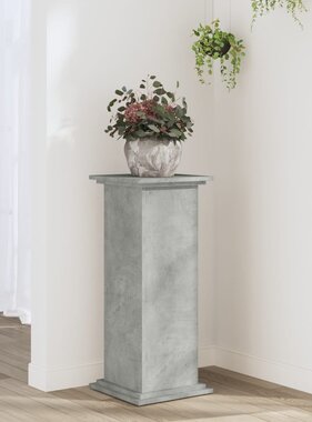 VidaXL Plantenstandaard 33x33x80 cm bewerkt hout betongrijs