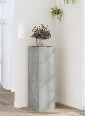 VidaXL Plantenstandaard 33x33x100 cm bewerkt hout betongrijs