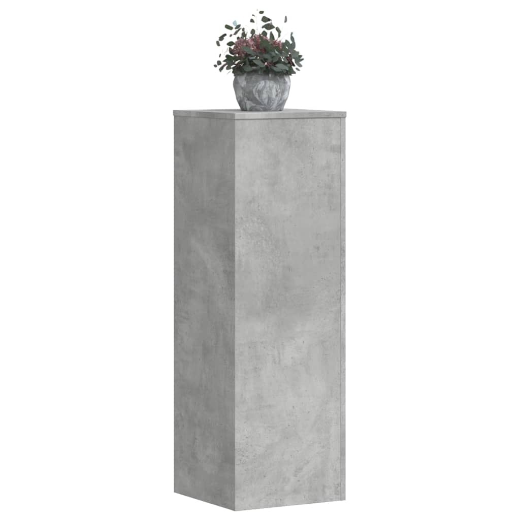 VidaXL Plantenstandaard 33x33x100 cm bewerkt hout betongrijs