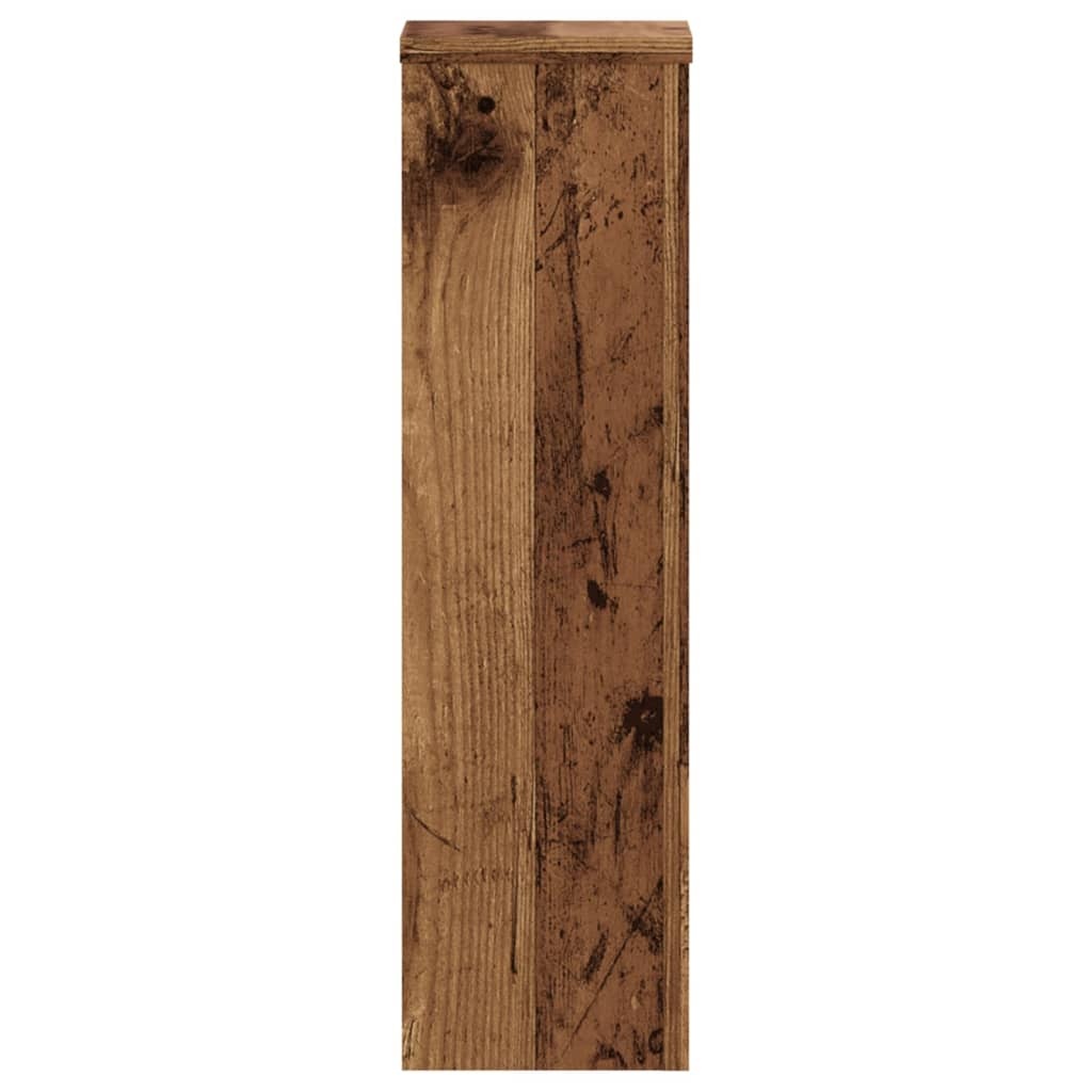 VidaXL Plantenstandaards 2 st 17x17x60 cm bewerkt hout oud houtkleurig