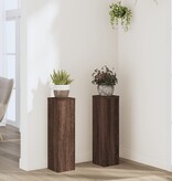 VidaXL Plantenstandaards 2 st 17x17x60 cm bewerkt hout bruin eiken